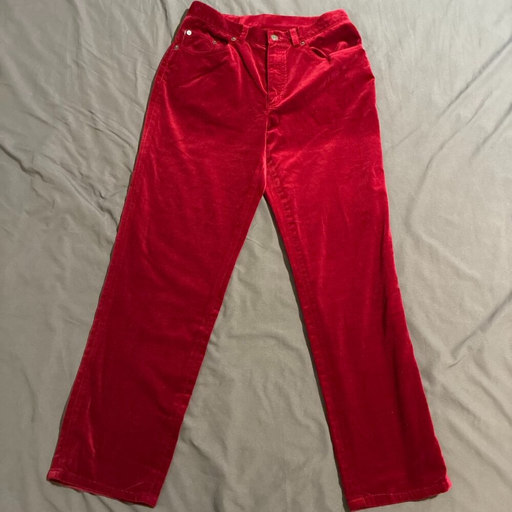 Lauren Ralph Lauren Burgundy Velvet Pants Size 29